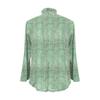 Women's Loose Ruffled Retro Floral Print Stand Collar Long Sleeve Cotton And Linen Top
