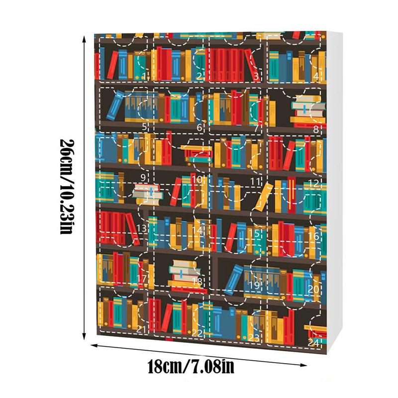 Kalendarz adwentowy na Boże Narodzenie 2025 Kreatywny akrylowy wisiorek do książki Kalendarz odliczający Pudełko niespodzianek dla miłośników książek Prezent noworoczny