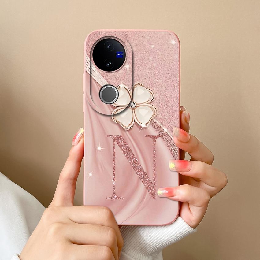 Case For Vivo V50 V40 V30 Lite V20 V21 V30e Fashion Crown Letters Phone Covers Screen Protector Liquid Silicone Dustproof Shell For Vivo Bumper Casing