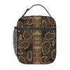 Snake Pattern Insulated Lunch Bag for Women Kids Portable Food Boxes Thermal Lunch Box Tote