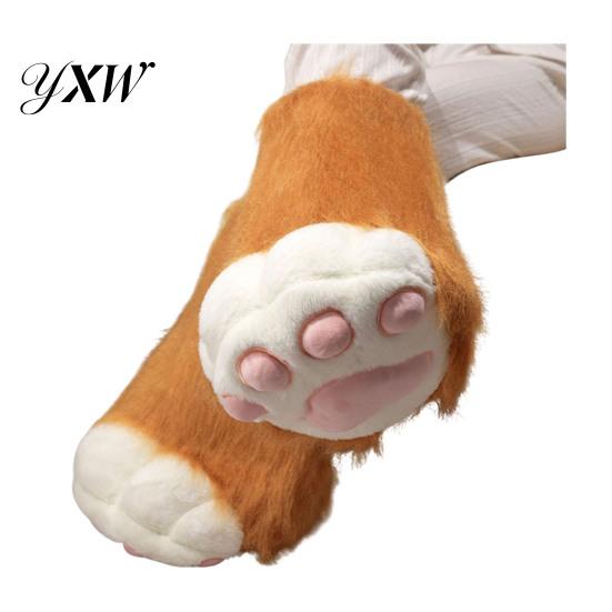 Plush Animal Paw Gloves 1Pc Glove Boot Furry Shoe Fuzzy Cute Cosplay Paws Cat Accessories for Costume Parties Theme