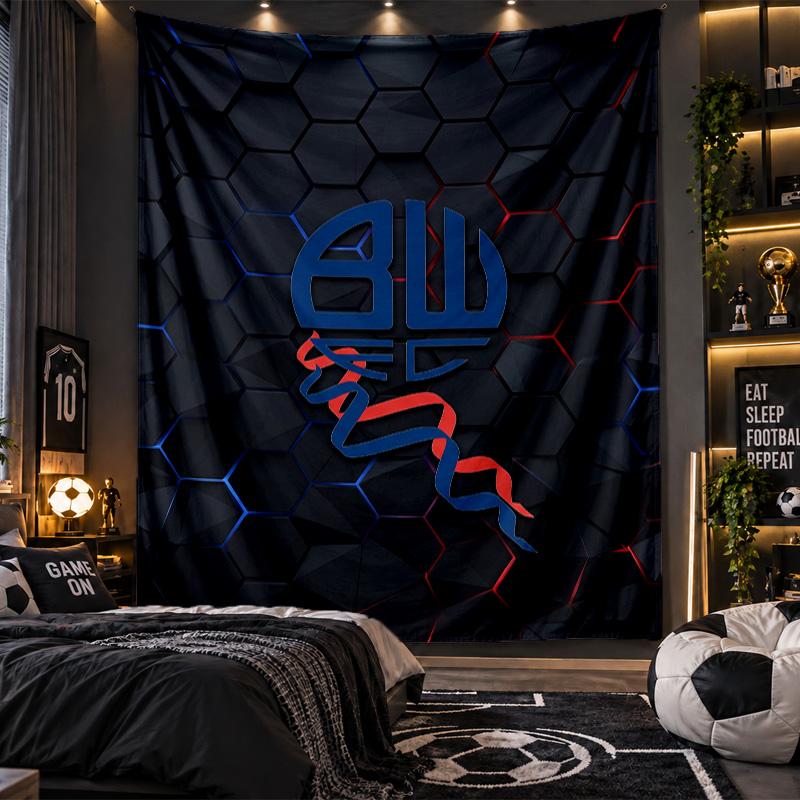 Wandbehang Tapisserie Bolton Wanderers FC Drucktuch für Wohnzimmer Schlafzimmer Heimdekoration