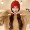 Autumn and Winter Sweet Knitted Hat with Long Tassels Windproof Ear Protection Hat Keep Warm Women Bucket Cap