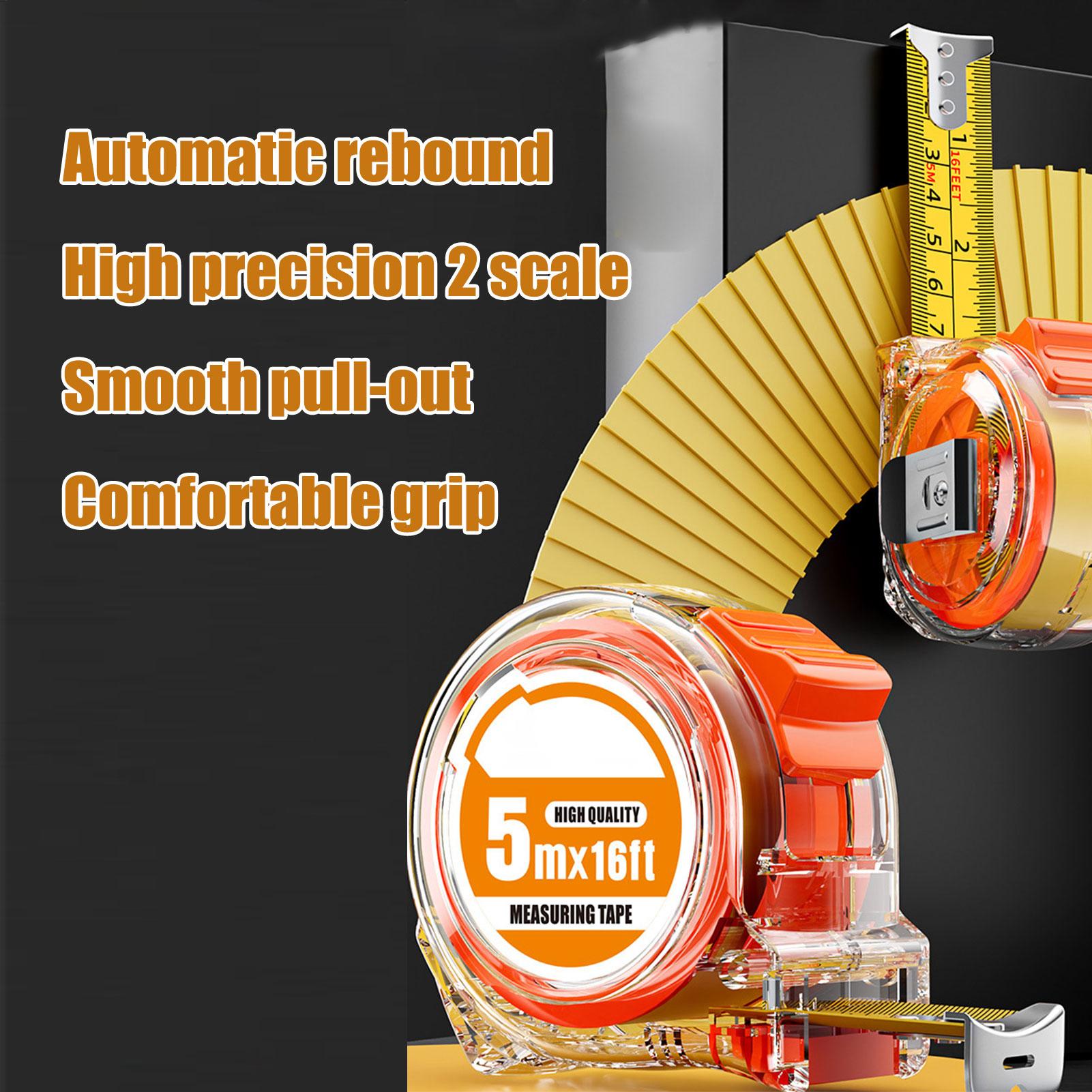 Сверхпрочная рулетка Прочная измерительная линейка Ленточный инструмент Метрическая и дюймовая Компактная 16,4 фута Точная четкая линейка для плотника China Mainland