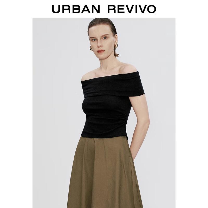 UR Women's Slim Fit Pleated T-Shirt