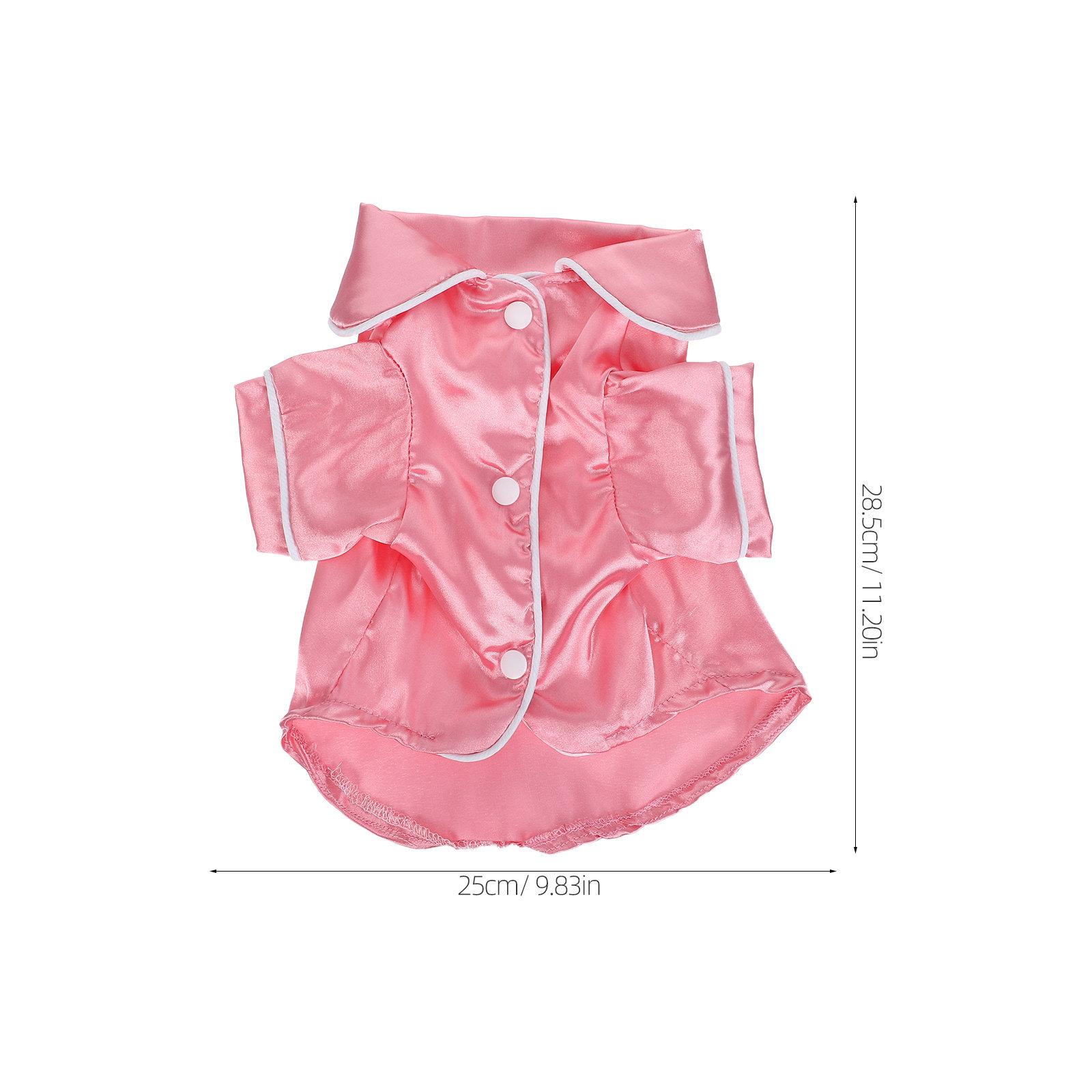 

1Set Soft Lapel Dog Pajamas Silk Satin Two-Legged Sleepwear Shirt for Puppy Cat Small Dogs 3-3.5kg Breathable Loungewear Cosplay