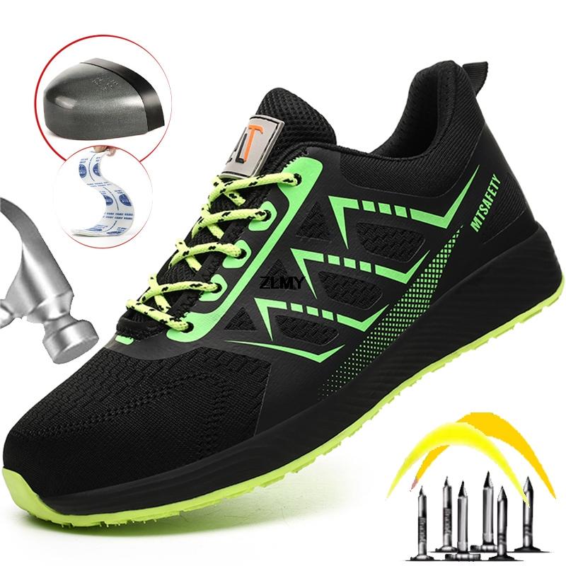 Lightweight Safety Shoes Men Steel Toe Sneakers Puncture Proof Safety Work Boots Man Anti-smash Work Shoes Plus Size 48 Footwear