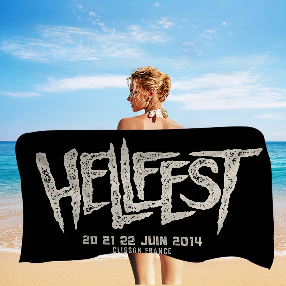 Famoso Festival Musicale H-Hellfest Coperta in Microfibra Asciugatura Rapida Teli da Spiaggia Stampa Oversize Coperta Asciugamano Super Assorbente