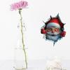 Santa Cracked Wall Decal Christmas Self-Adhesive Static Clings PVC Stickers for Car Window Room Wall Decor
