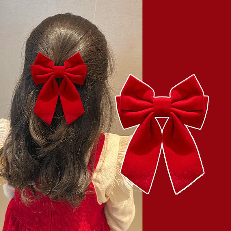 Rote Schleife Band Haar Clip Jahr Haarnadel Kawaii Haar Zubehör Für Frauen Mädchen Frühling Festival Haar Ornament