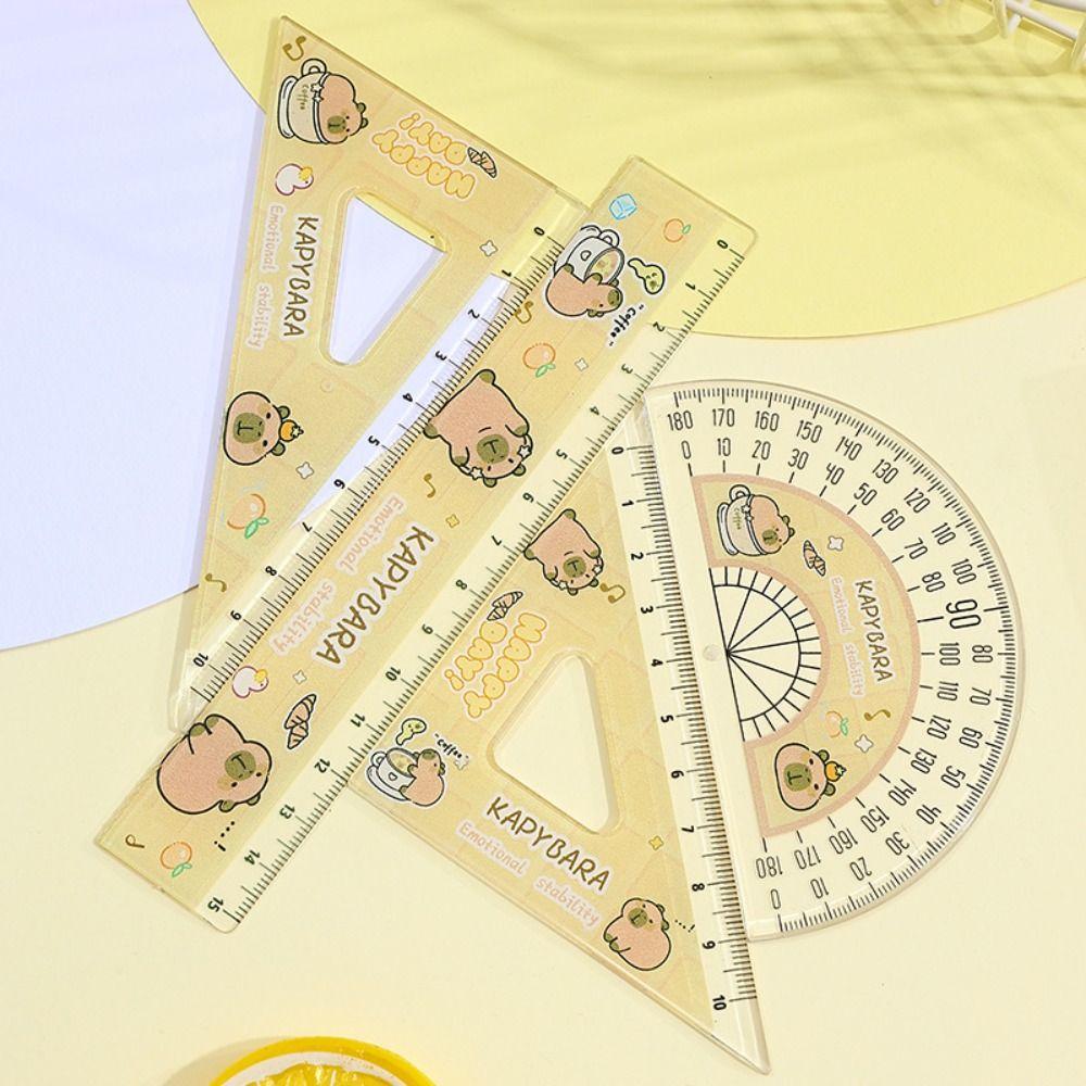 Set 4 buc/set Riglă Moale Acrilică Articole de Birou Riglă Dreaptă Set Creativ Pătrat Drăguț