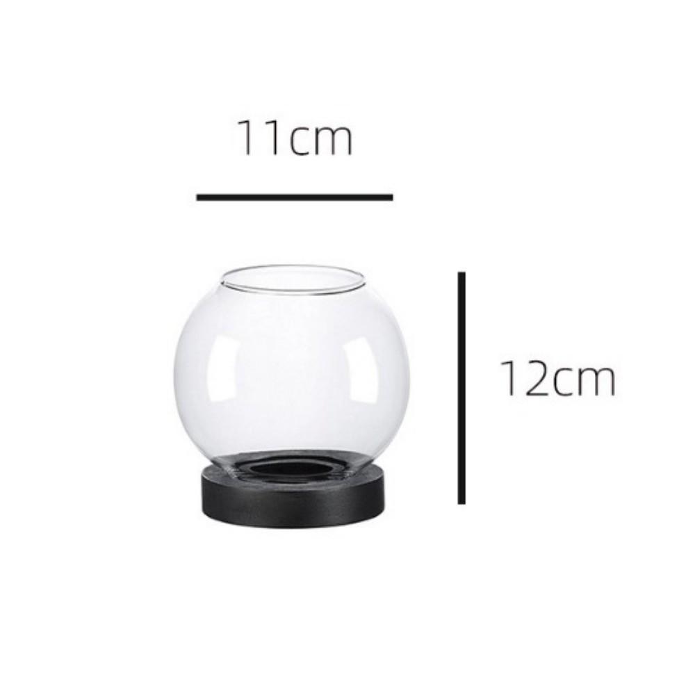 Glass Candlesticks Transparent Round Tealight Retro Candle Holder  Dinner Table Decoration