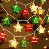 10Light Christmas Decorative Plastic Balls Stars Pendant Battery-operated Garland Xmas Tree New Year Lights String Home Decor
