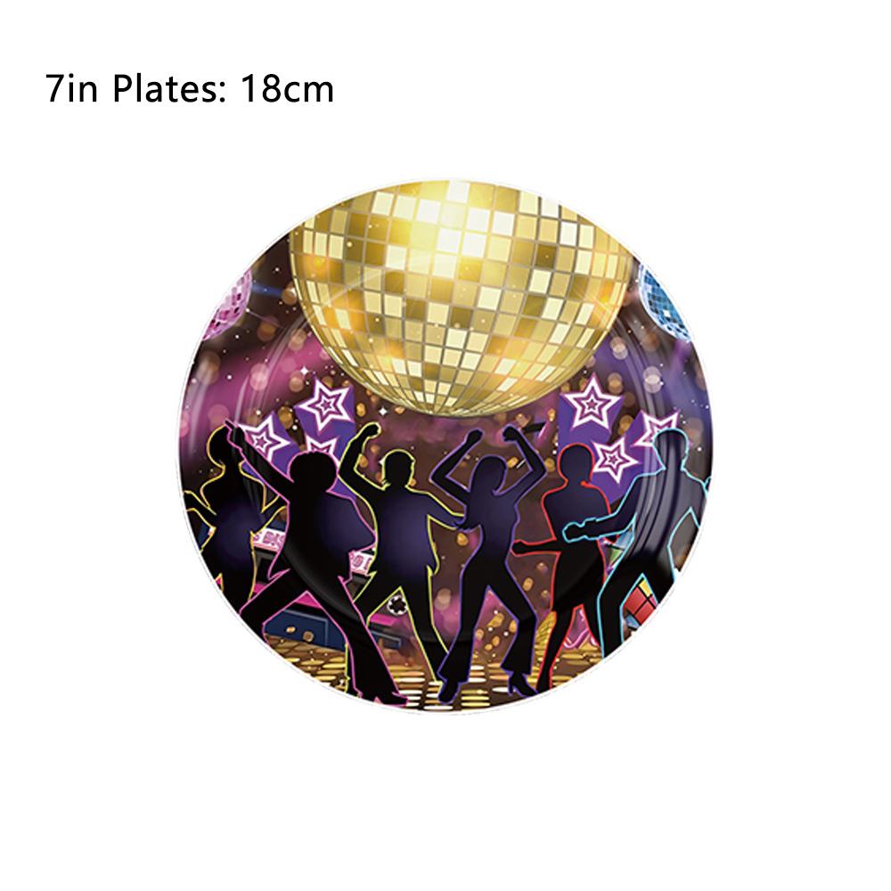 51pcs 80’s Party Tableware Set Include Plate, Cup, Napkin, Tablecloth, 10 Guests