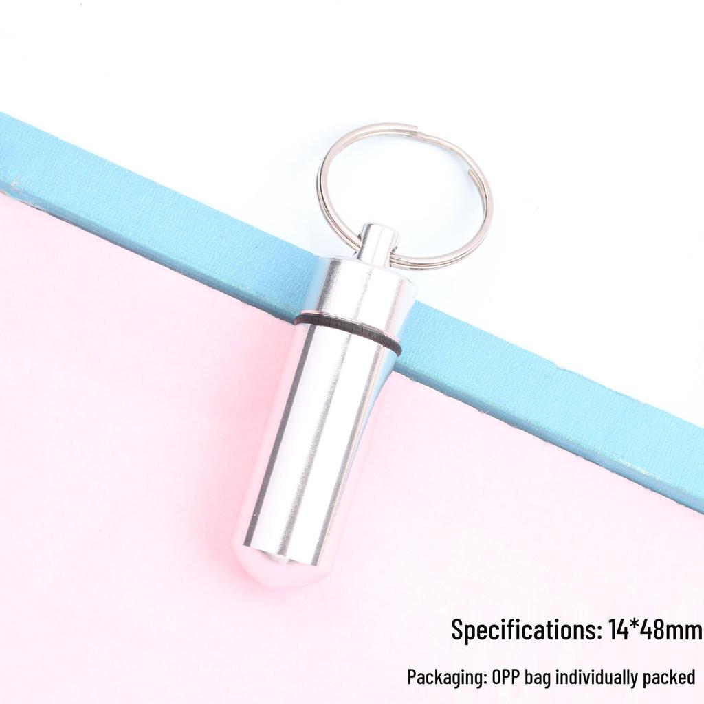 Portable Aluminum Pill Case with Keychain & Sealed Earplugs - Outdoor Survival Gear Pendant