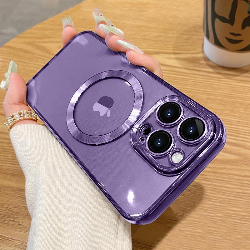 Husă magnetică transparentă pentru iPhone 15 14 13 12 11 Pro Max X XR Xs Max 7 8 Plus Se 2020 pentru Magsafe Husă de protecție completă moale cu protecție lentilă