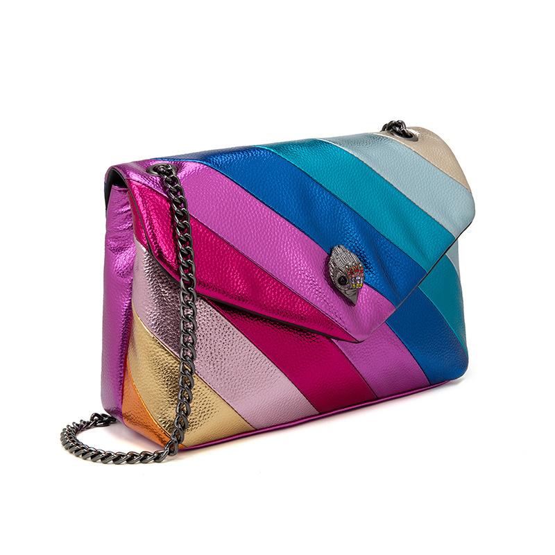 Colorful Pu Rainbow Eagle Head Shoulder Chain Crossbody Bag For Trendy Fashion