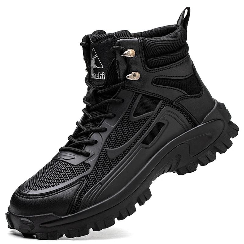 New Fashion 2024 Safety Work Boots For Men Shoes Sneakers Anti Puncture Indestructible Steel Toe Protections Mens Boots