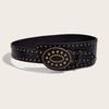 Y2k Women's Waist Belt Gothic Dress Jeans Belt Fashionable Rivet Leather Belt  Streetwear