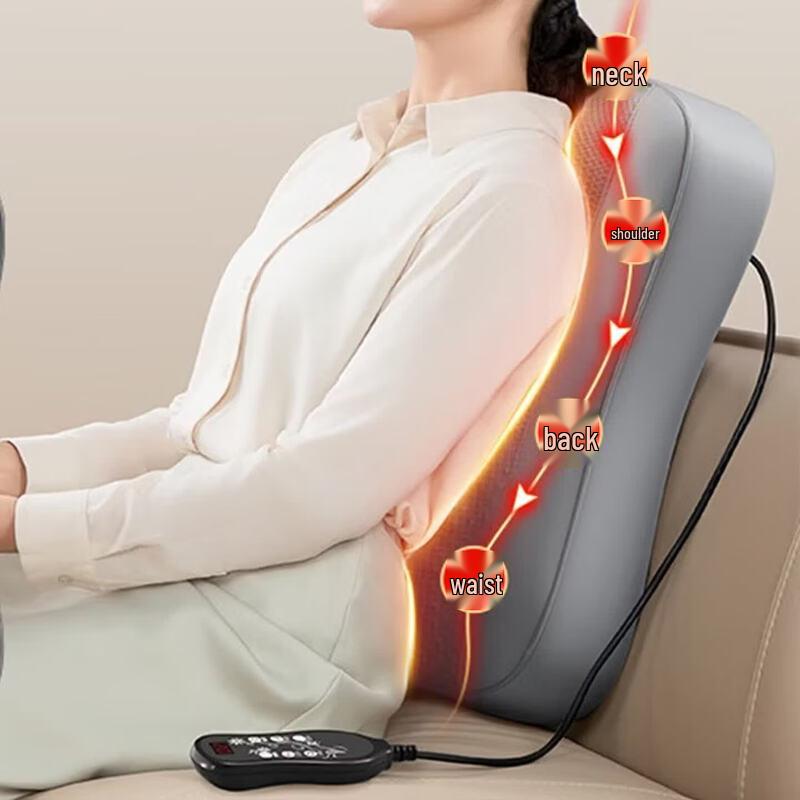 AUX Portable Neck, Shoulder & Back Massage Cushion with Heat CN plug (adapter included)