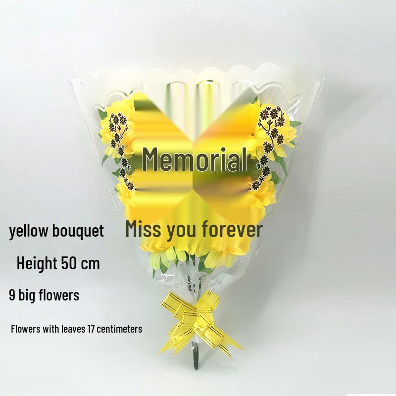 Qingming Chrysanthemenstrauß: Seidenblumen (künstlich) für das Gräberfegen und Friedhofsgedenken
