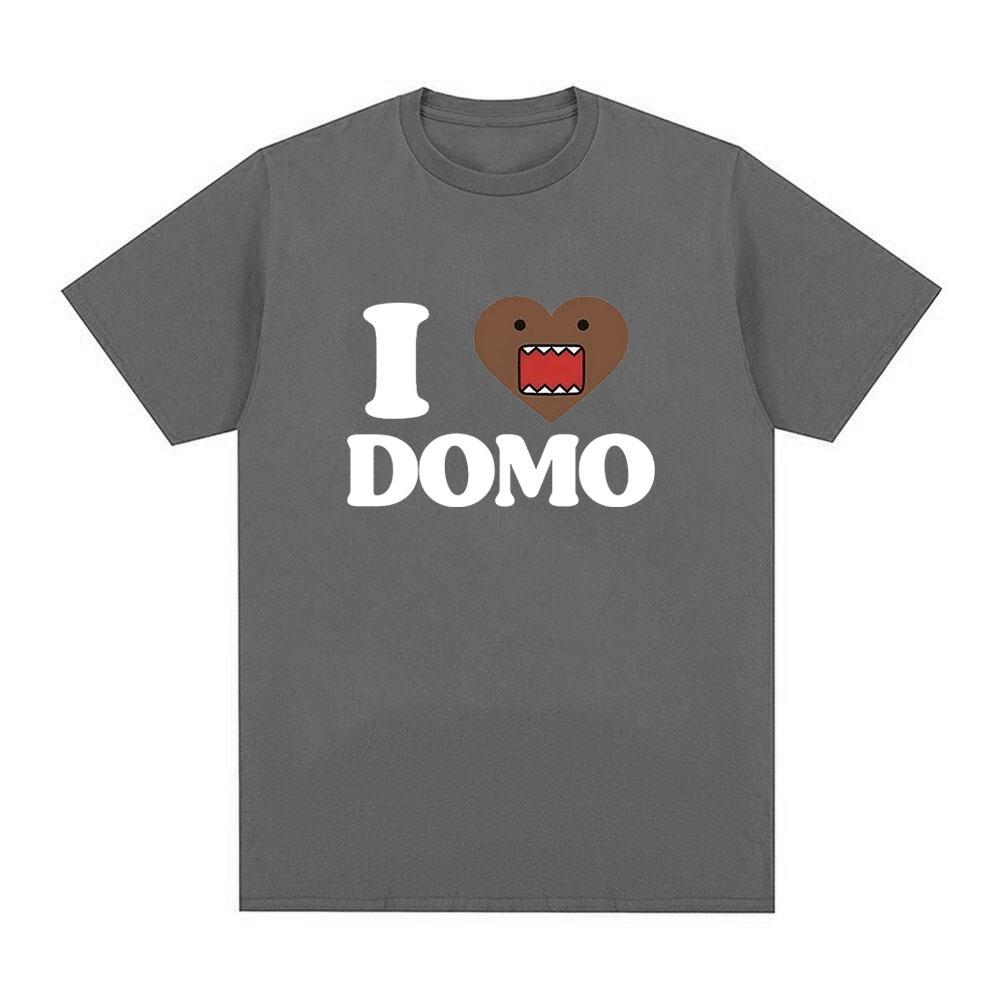 I Love Domo Kun Funny T Shirts Men's Women Clothing Cotton Casual T-Shirts Vintage Short Sleeve Oversized T-shirt Top Streetwear