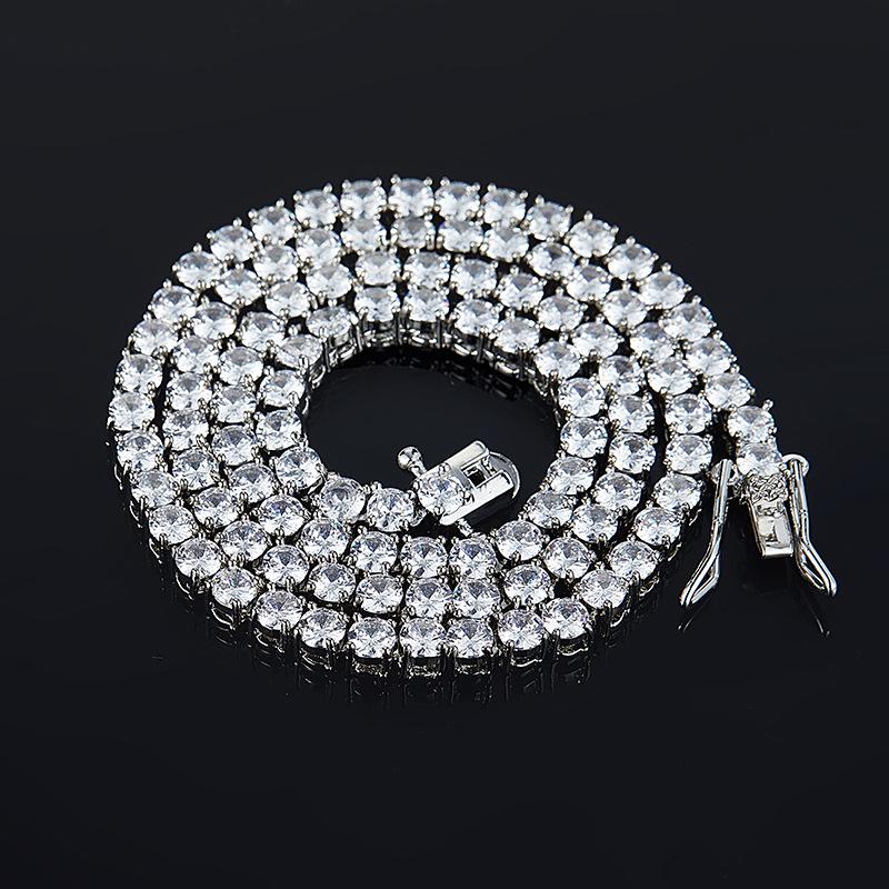 European & American Hip Hop Zircon Cuban Tennis Necklace - High-End Versatile Jewelry