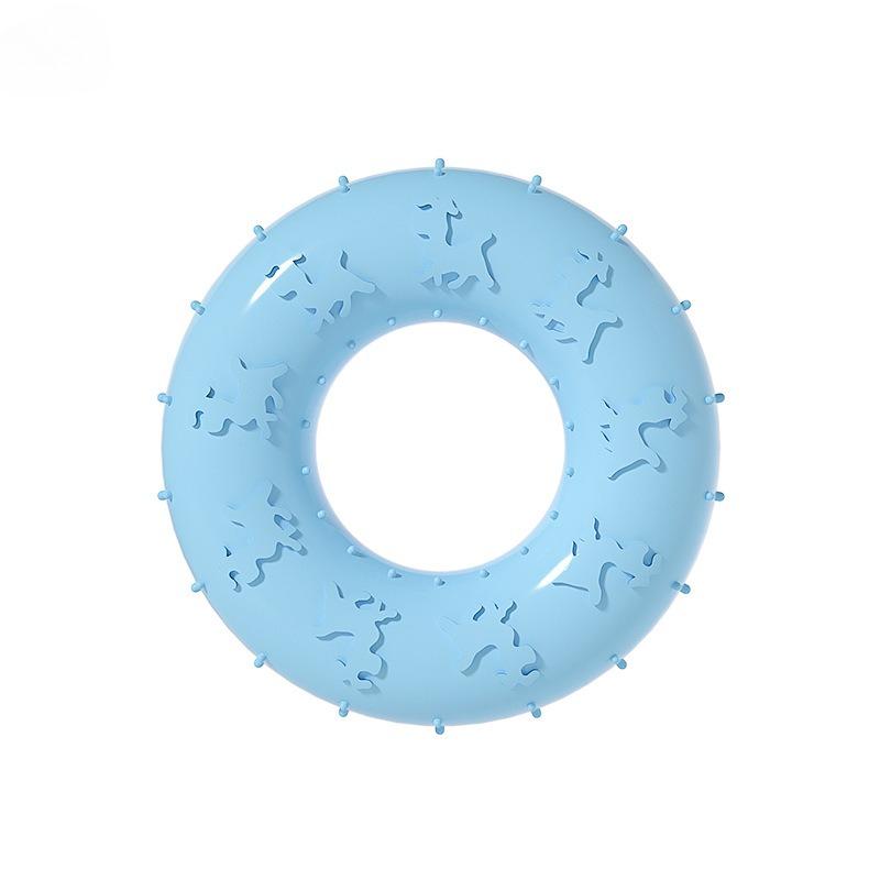 Dog Chew Toys for Cleaning Teeth Pink Soft Rubber Bone Funny Ball Interactive Donut Treat for Small Medium Dogs Pet Gifts