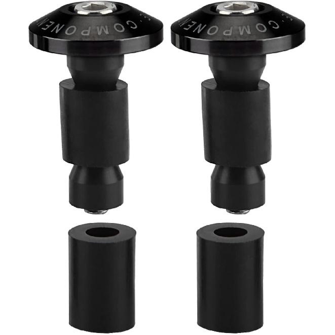 Universal Motorbike Bar Ends, 22mm 7/8inch CNC Aluminium Motorcycle Handlebar End Slider Plug Caps for Racing ATV Offroad (Black)