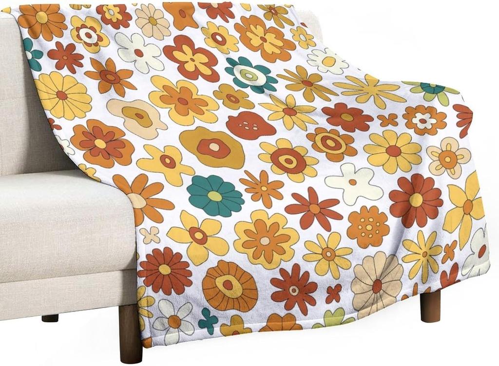 Rustic Watercolor Botanical Rose Peony Vintage Leaves Plant Boho Gothic Print Throw Blankets for Bed Living Room Bedding Couch