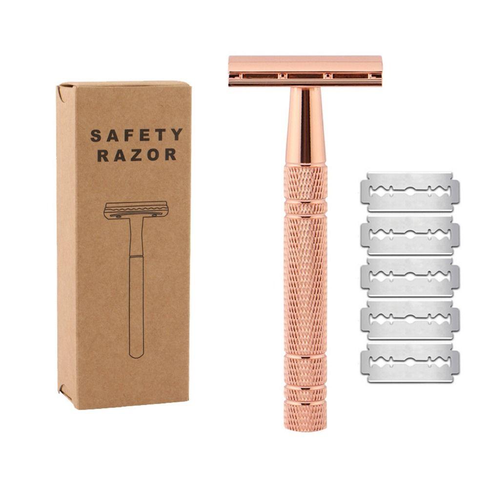 Rose Gold Silver Portable Hair Removal Tool Male Handle Womens Classic Men Shaving Manual Shaver Safety Razor Double Edge Razor