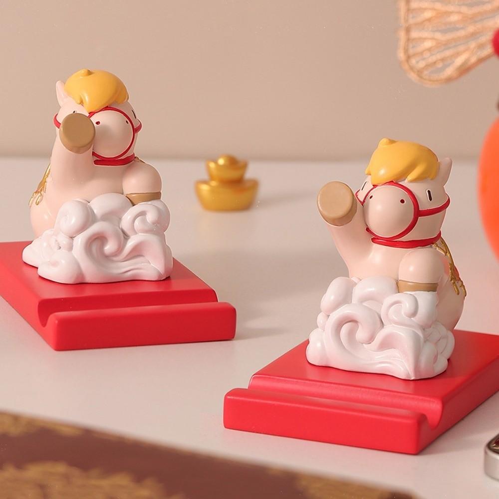 Chinese Style Zodiac Horse Phone Stand Ornament 2026 Horse Year Figurines Table Desk