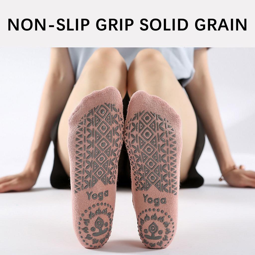 3 Pairs Bandage Yoga Socks For Women Pilates Ballet Dance Cotton Socks Non-Slip Sport Sock Gym Workout Slipper Running Grip Sock