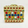 WHTUOHENG Gold Square Stone Evening Clutch Bag For Women Crystal Wedding Clutches Diamond Party Handbag Rhinestone Bridal Bags