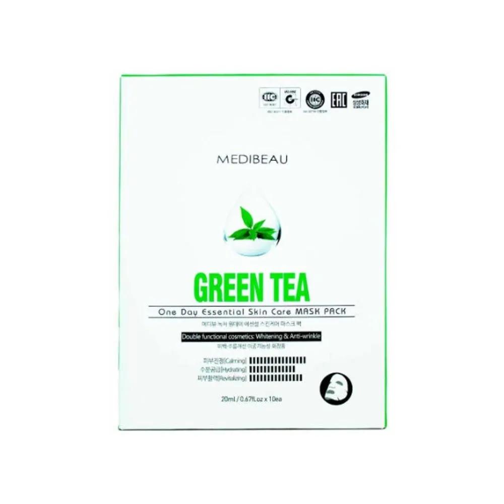 MEDIBEAU One Day Essential Skincare Mask Pack 20ml - Green Tea (10 Sheets)