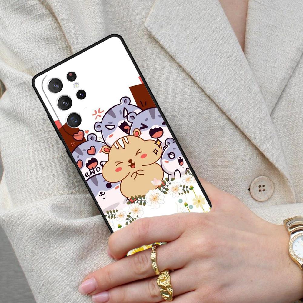 Cute Funny Hamster Funda Cell Phone Case for Samsung Galaxy S26 Ultra S25 S24 S23 S22 S21 S20 Note10 Cover