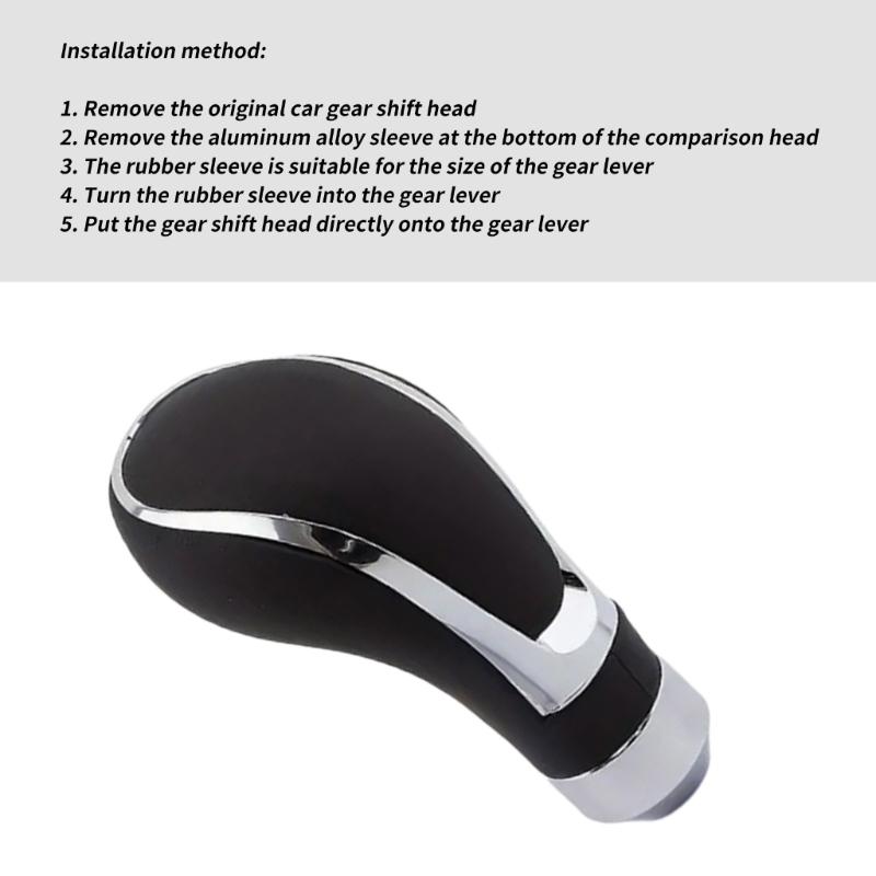 Universally Car Manual Shifter Lever, Aluminum Leather Extension Gear Shifter Lever Shifter Stick for Most Manual Car
