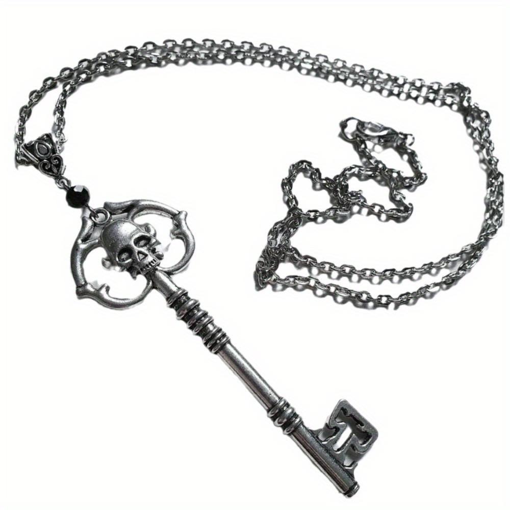 Trendy Europe and The United States Gothic Party Dark Skull Lover Key Necklace Personalized Gifts Creative Fashion CollarJewelry