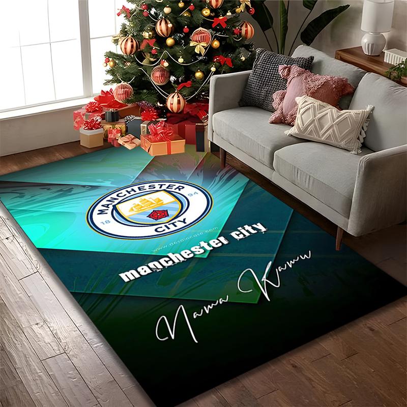 Manchester United Manchester City Print Area Rug, Multi-functional Office Chair Sofa Carpet, Easy Clean Carpet for Home and Living Spaces