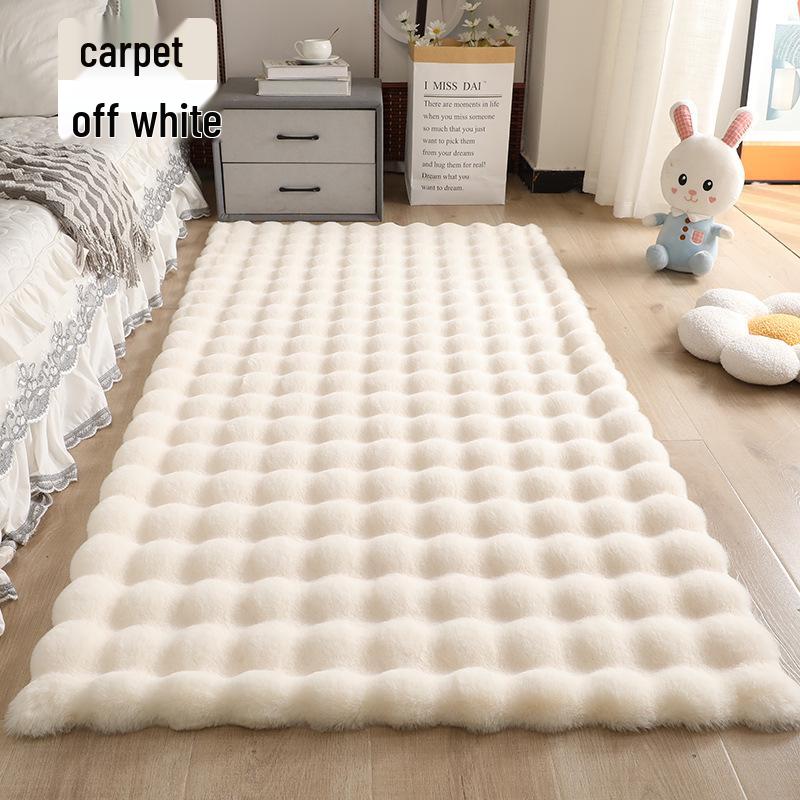 New Cream Plush Bubble Pile Rug - Bedroom, Bedside, Living Room, Bay Window, Sofa Cushion & Blanket Pad