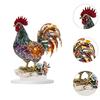 1pc Creative Handmade Colorful 2D Acrylic Mascot Beautiful Rooster Jewelry Statue, Office, Home Desktop, Friend Gift Decoration