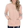 New Womens Autumn Winter Hoodie Loose Sweater Contrast Stripes Kangaroo Pocket