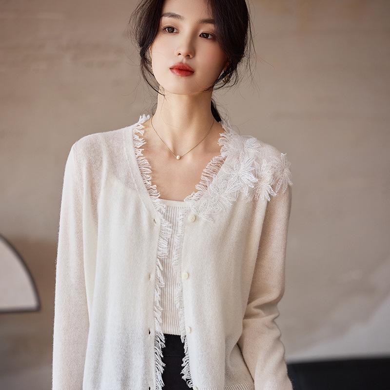Autumn/Winter Handmade Crochet Lace Fringed 100%
