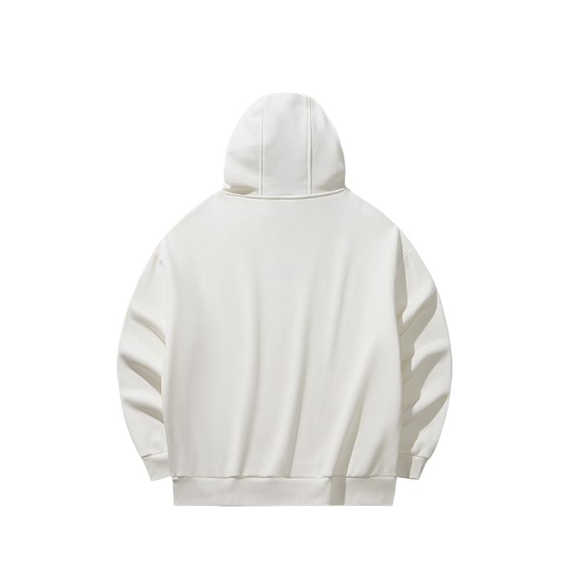 Anta Hooded Fleece Pullover Long Sleeve Knitted Casual Sweatshirt Unisex Sweatshirt Ivory 972618705N-3