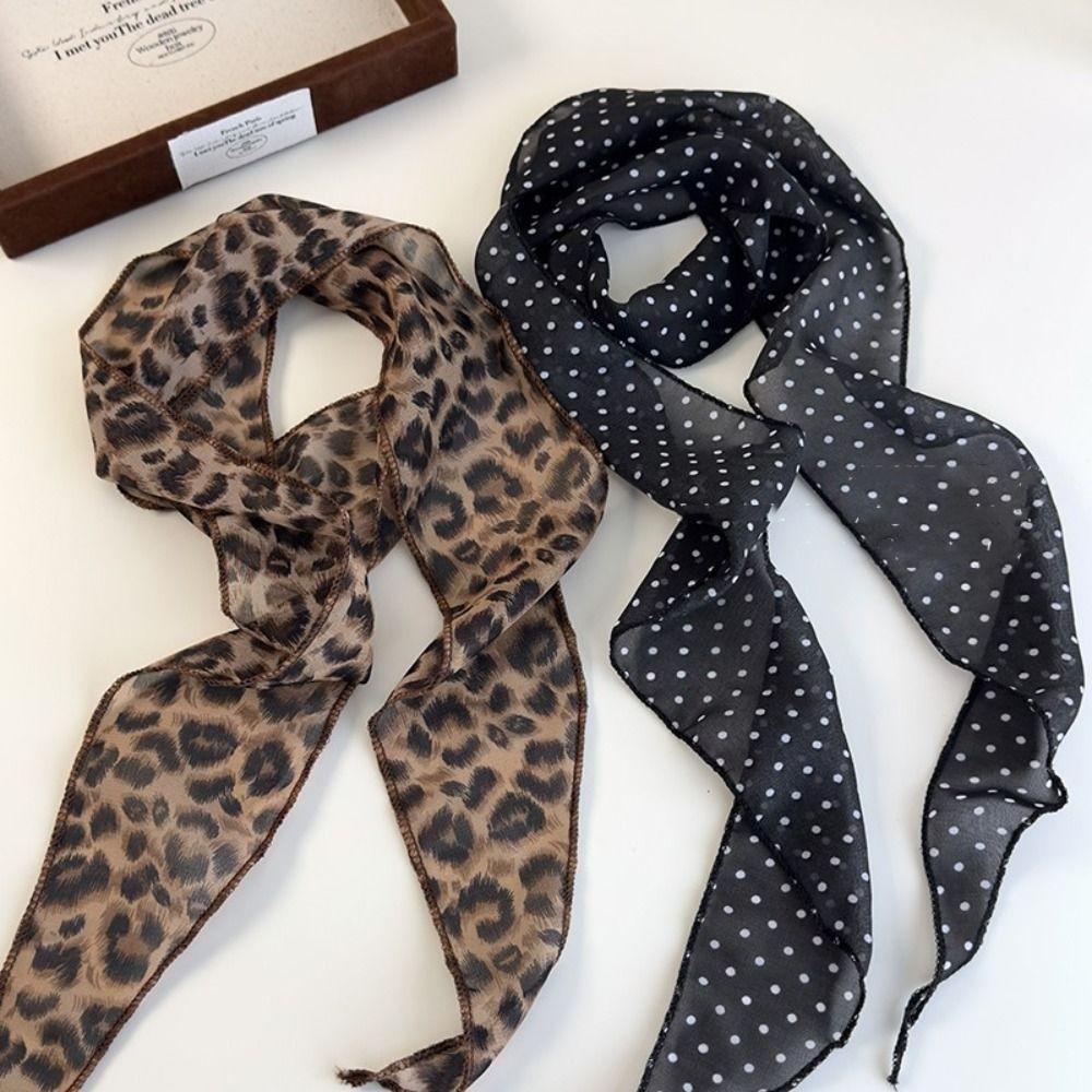 Boho Scarf Belt Leopard Print Women Neckerchief Trendy Hair Band Head Wrap