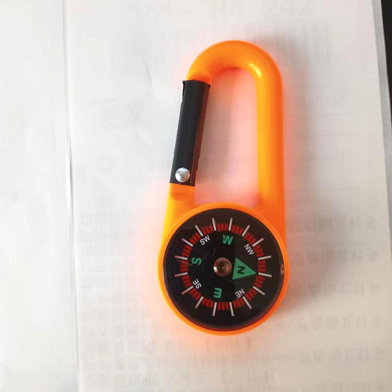 

Портативный многофункциональный компас для походов с карабином оранжевый