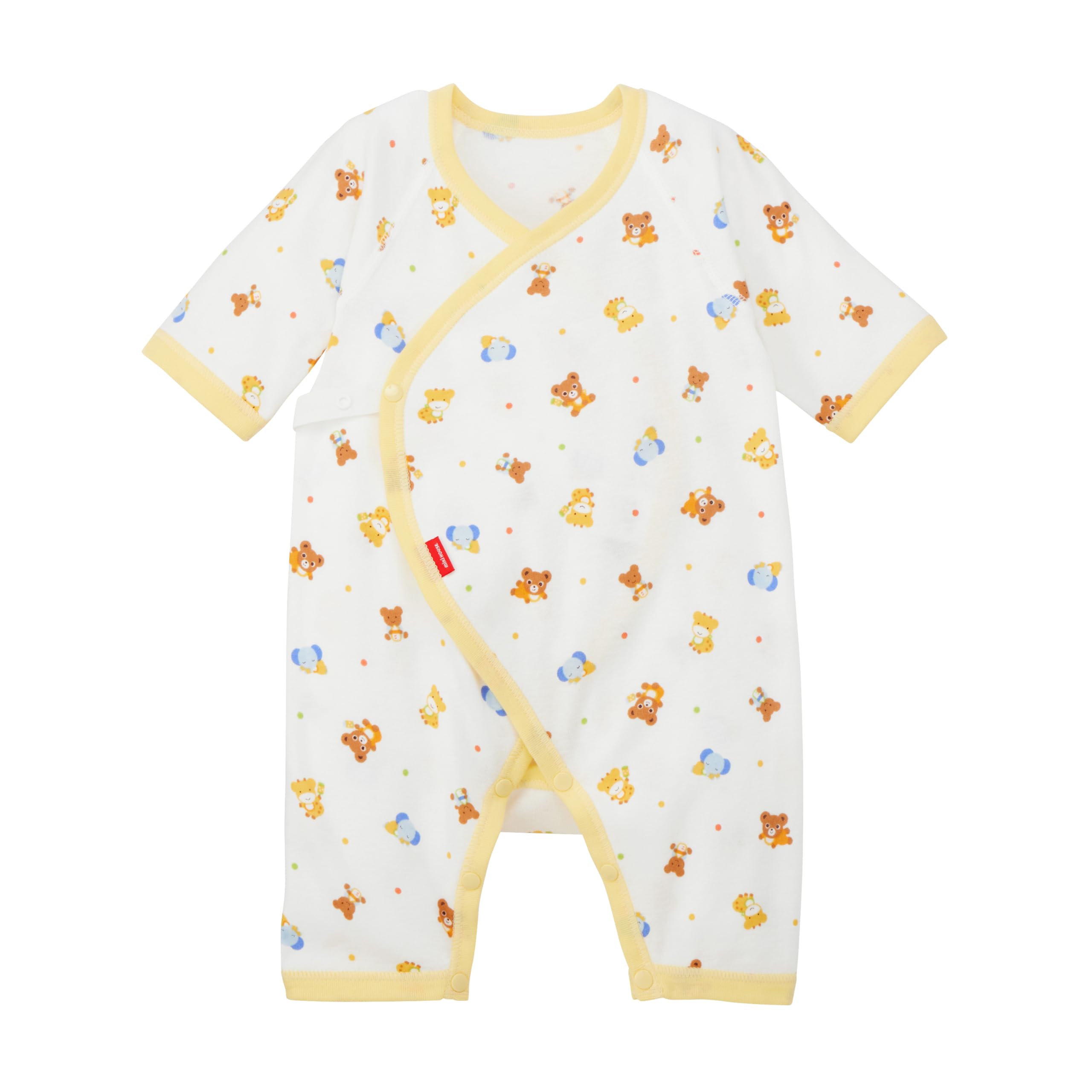 

MIKI HOUSE Combiall Baby Underwear, All-Over Print, 100% Cotton, Made in Japan, for Boys and Girls, Newborns, 40-2346-142, Sizes 60-70cm, Yellow
