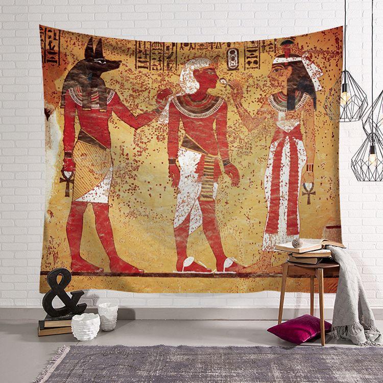 Yellow Ancient Egypt Hanging Old Culture Printed Hippie Egyptian Tapestries Wall Cloth Home Decor Vintage Tapestry