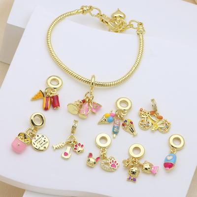 Cute Sweet Wind Boy Girl Balloon Bike Bike Cone Cat Dripping Panjiadora Bracelet Pendant