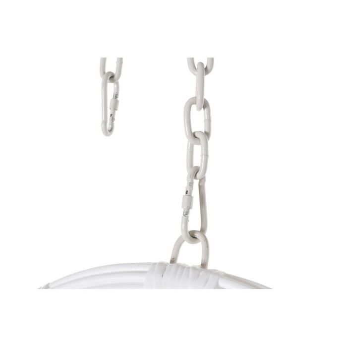 Chaise de jardin - Gris métal blanc - 90 x 70 x 110 cm - Confortable - Contemporain